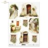 windows, doors, flowers, small architectural elements, architecture, Architectural details, summer vegetation, summer